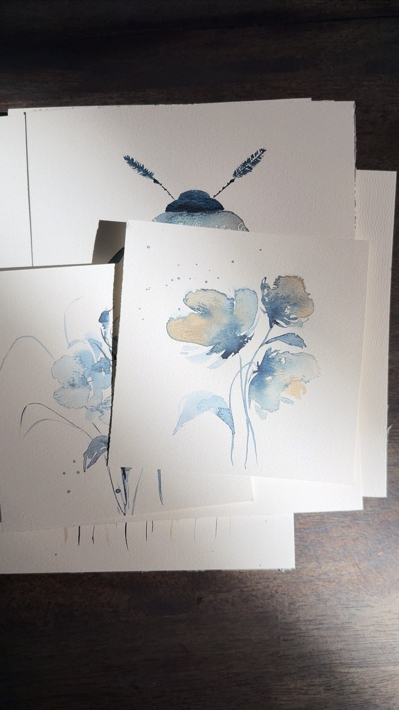 Watercolor Painting "Unfolding Between Moments"