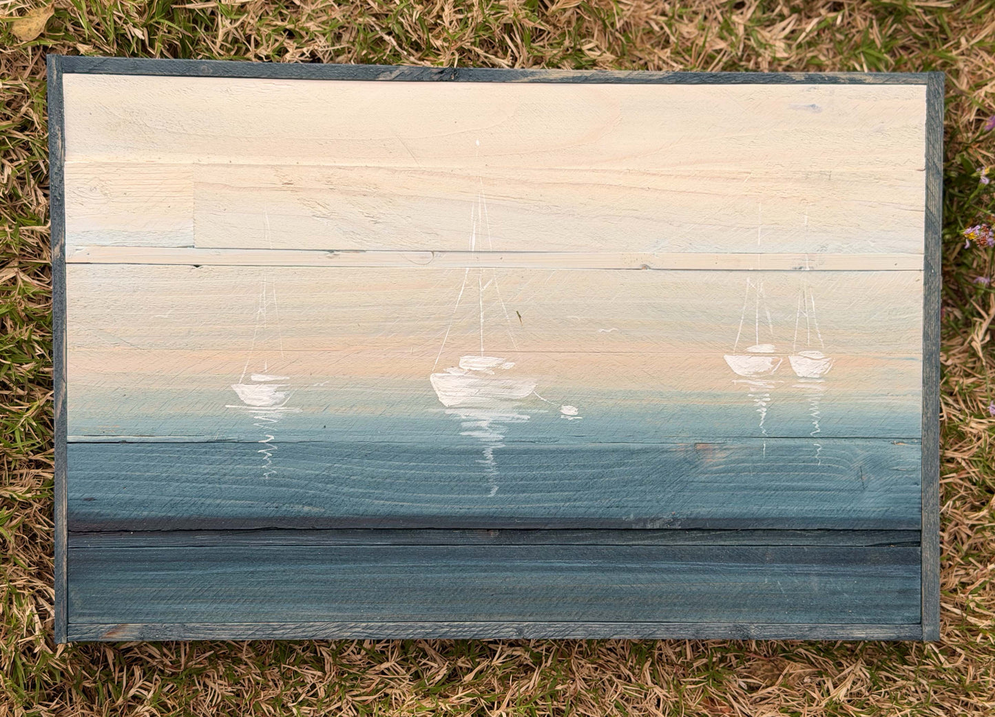 Wood Landscape "Boats at Rest"