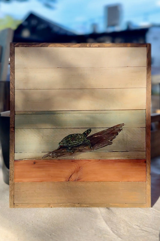Wood Landscape "Turtle's Slow Afternoon"