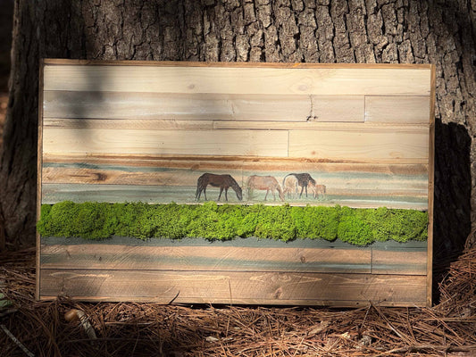 Wood Landscape "Gathered in the Meadow Mist"