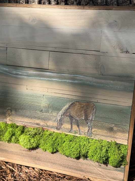 Wood Landscape "Soft Steps in the Field"