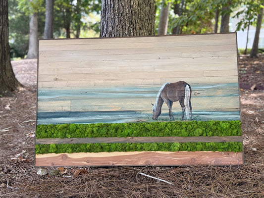 Wood Landscape "Feeding in the Morning Light"