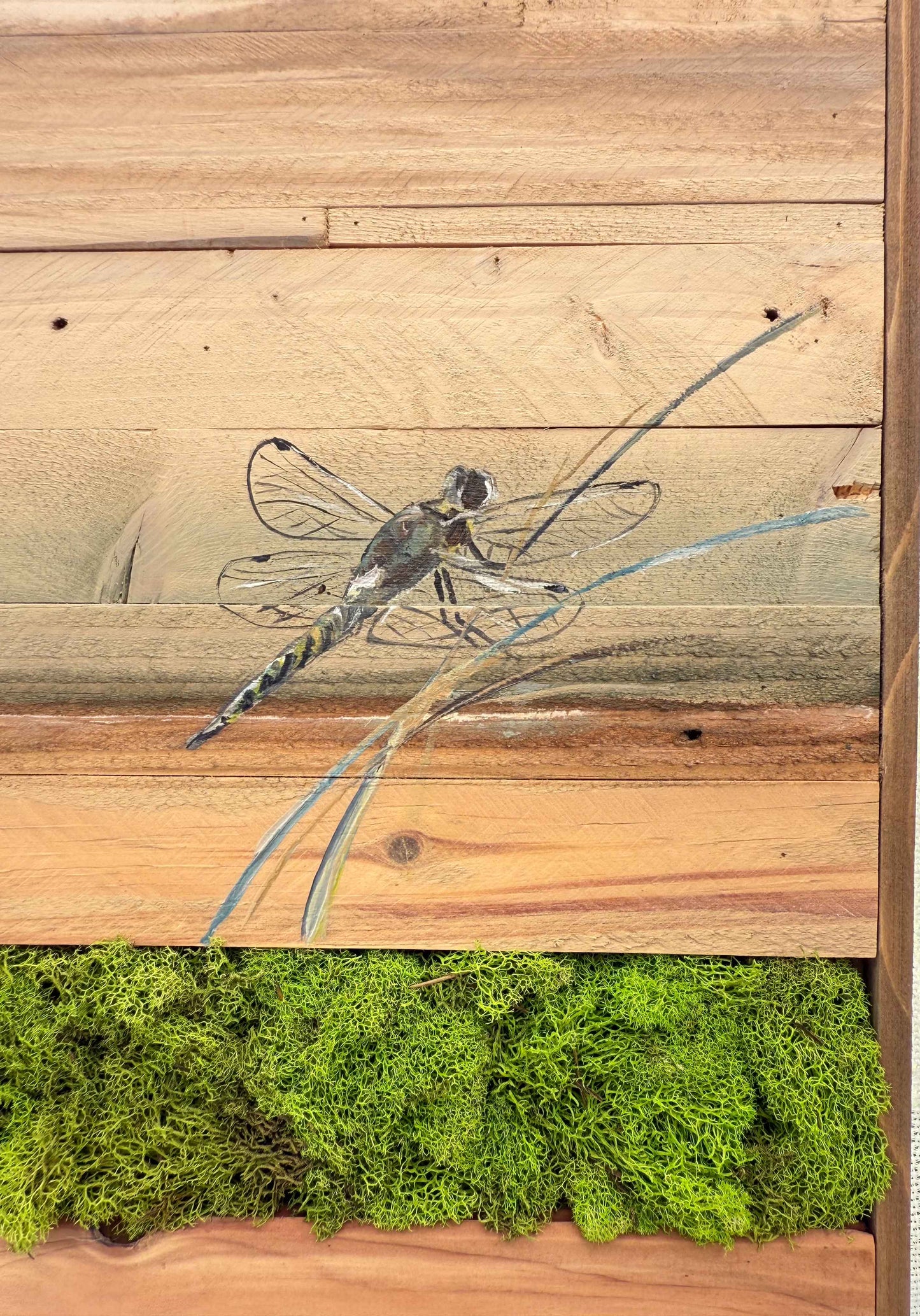 Wood Landscape "Dragonfly in the Quiet Marsh"
