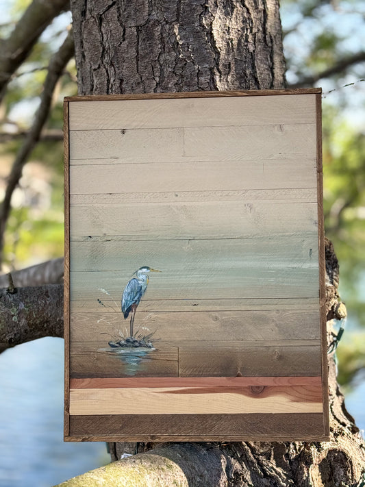 Wood Landscape "Waiting by the Quiet Shore"