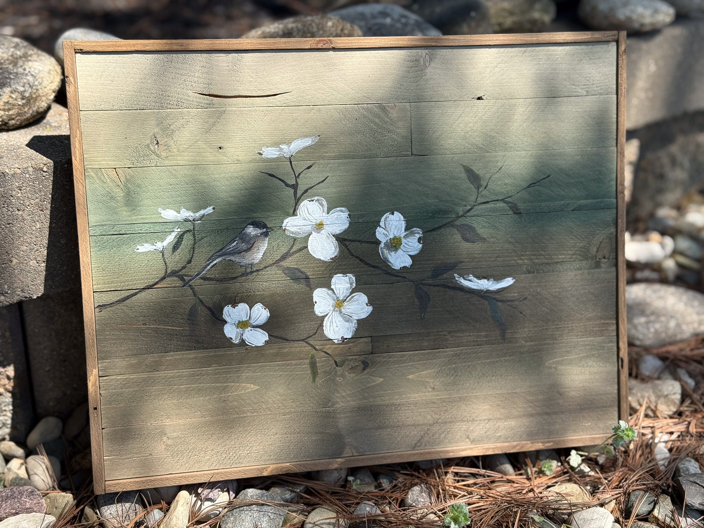 Wood Landscape "Among the Blossoms"