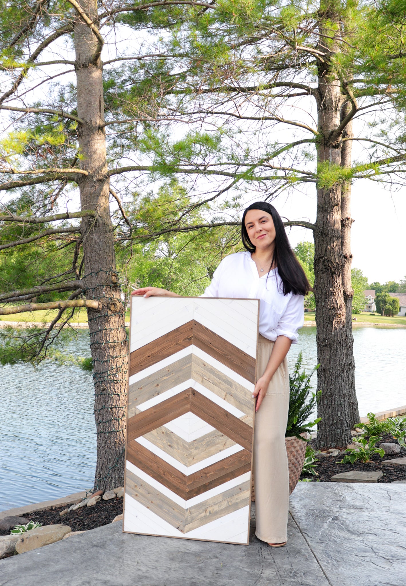 Wood Sculpture Wall Art "Geometric Elegance"