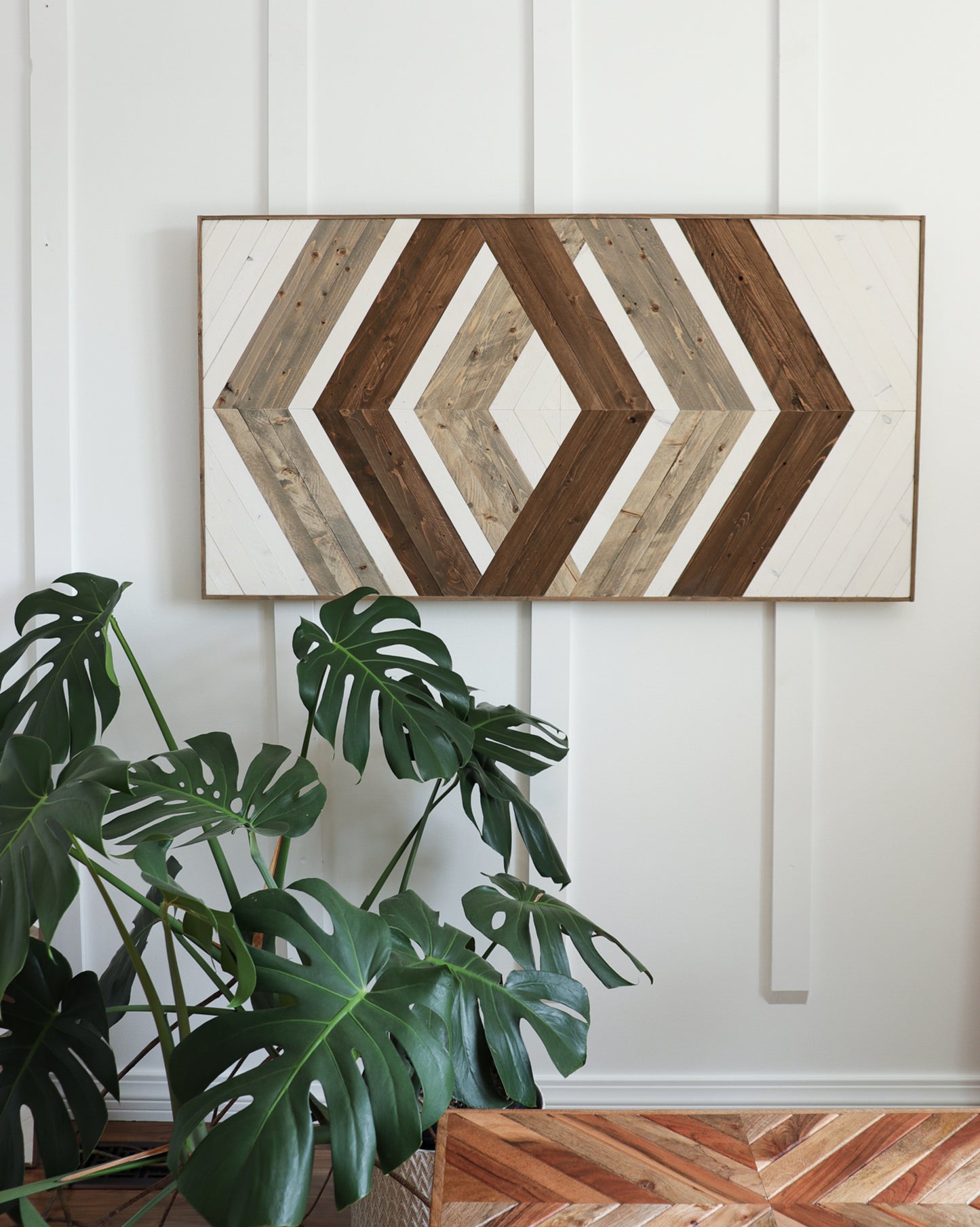 Wood Sculpture Wall Art "Geometric Elegance"