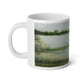 Jumbo Mug, 20oz, Lake View, Peaceful Landscape, Watercolor design