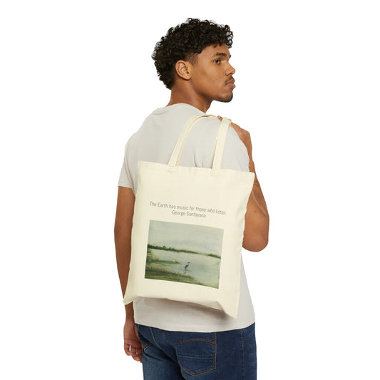 The Earth has music Cotton Canvas Tote Bag