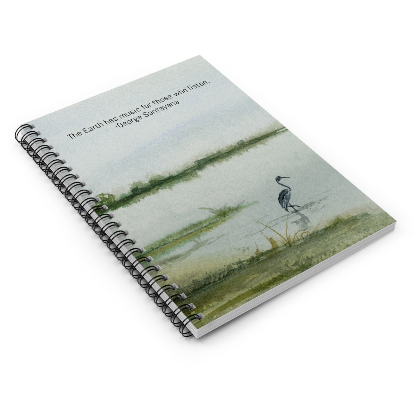 Watercolor Lake View Spiral Notebook - Ruled Line