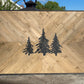 Wood Mosaic with Pine Trees