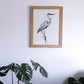 Great Blue Heron. Original watercolor painting