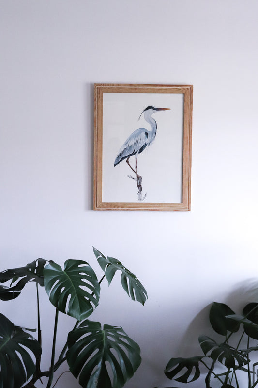 Great Blue Heron. Original watercolor painting