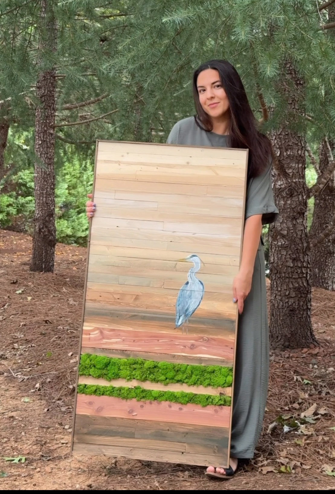 Wood Landscape "Feathered Stillness"