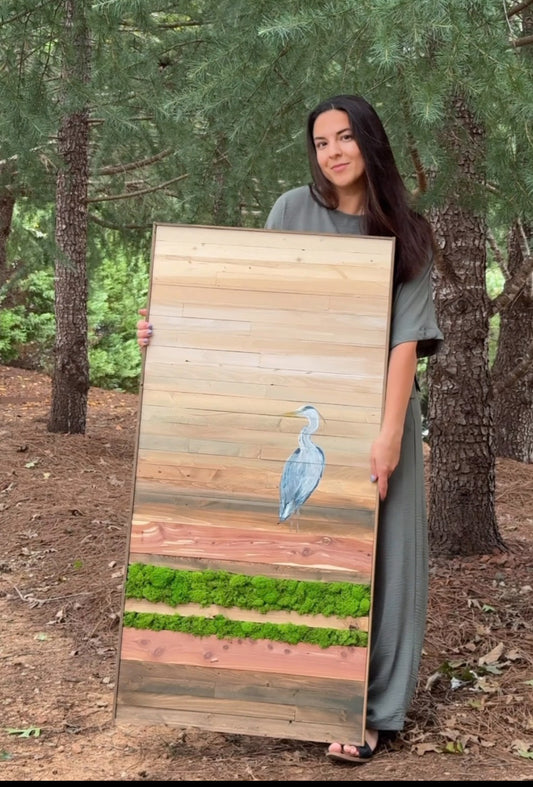 Wood Landscape "Feathered Stillness"