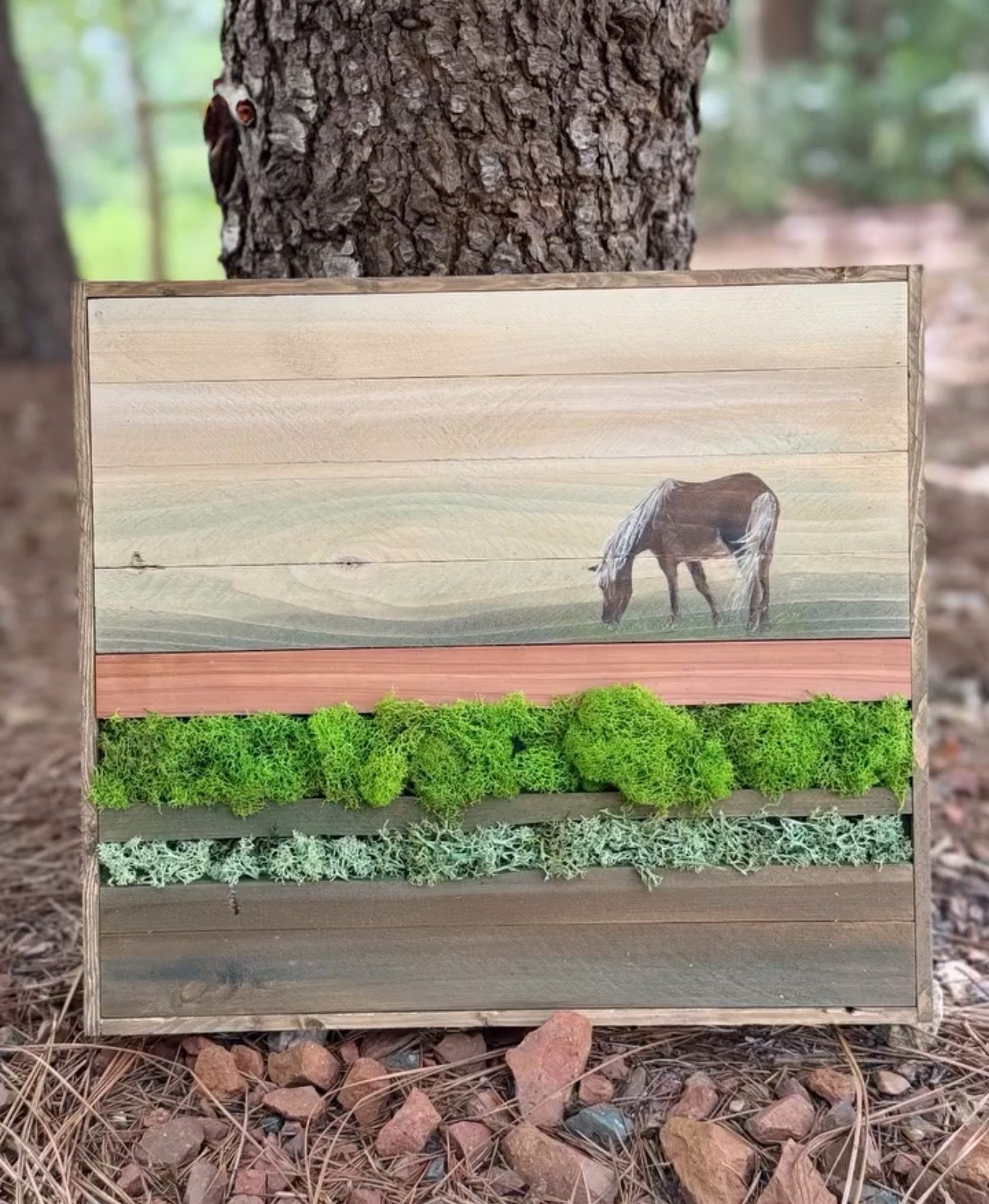 Wood Landscape "Soft Morning Graze"