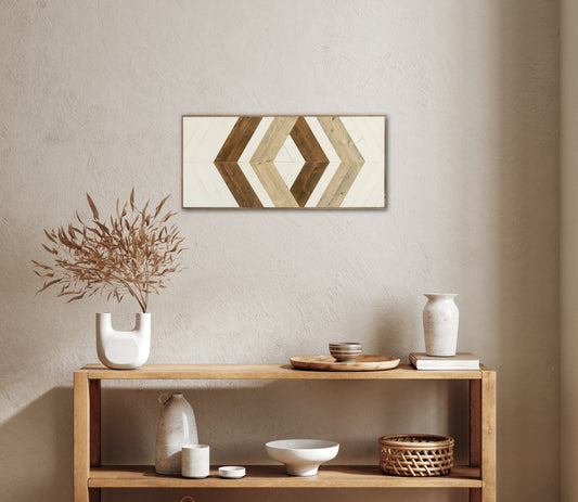 Wood Sculpture Wall Art "Geometric Whispers"