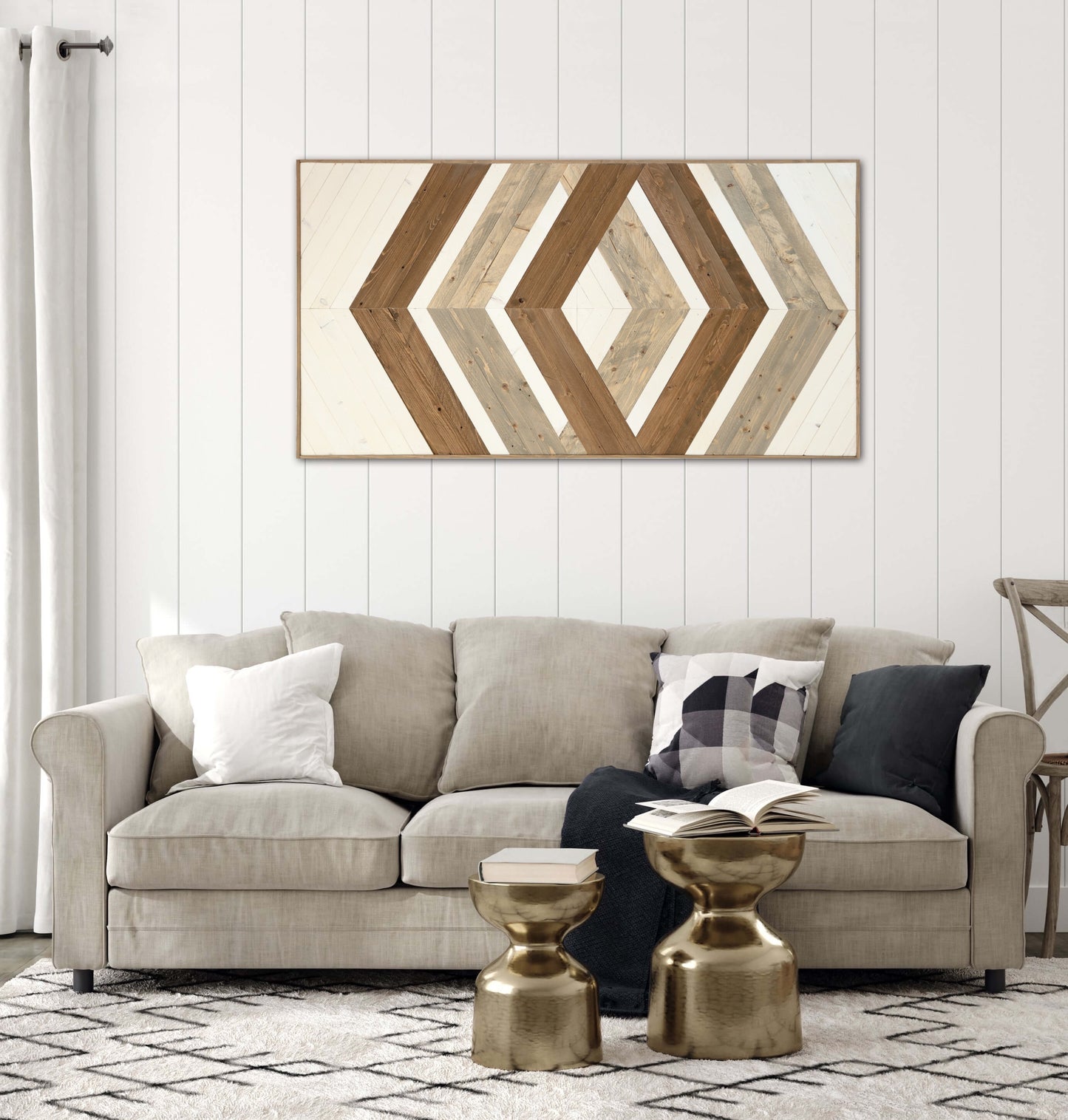 Wood Sculpture Wall Art "Geometric Elegance"