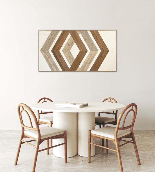 Wood Sculpture Wall Art "Geometric Elegance"