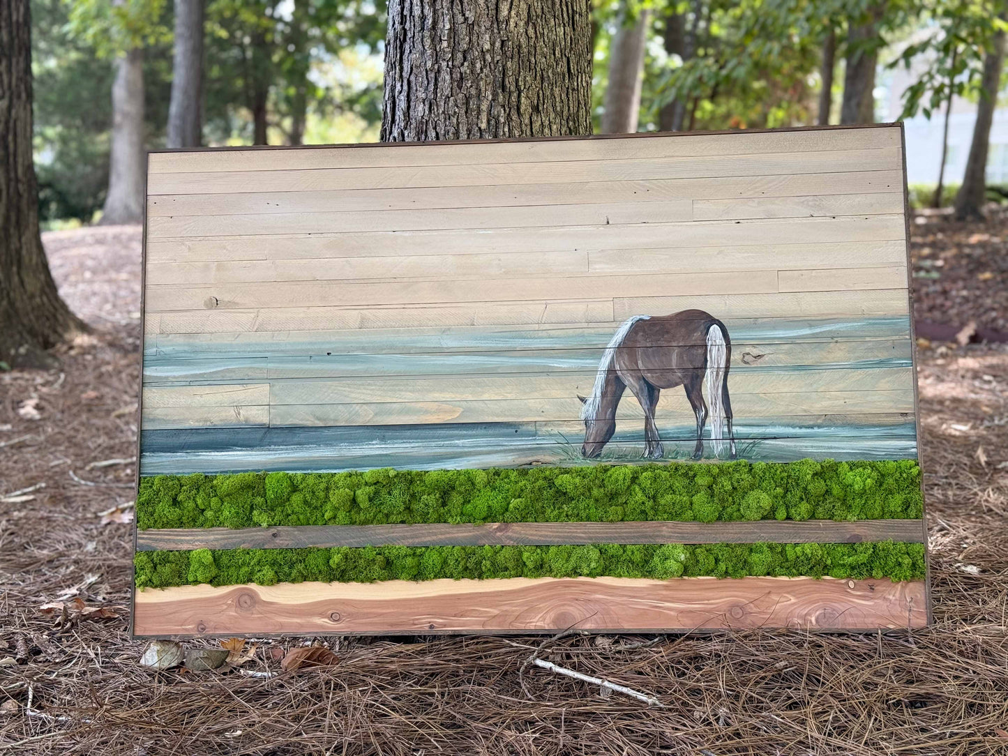 Wood Landscape "Feeding in the Morning Light"