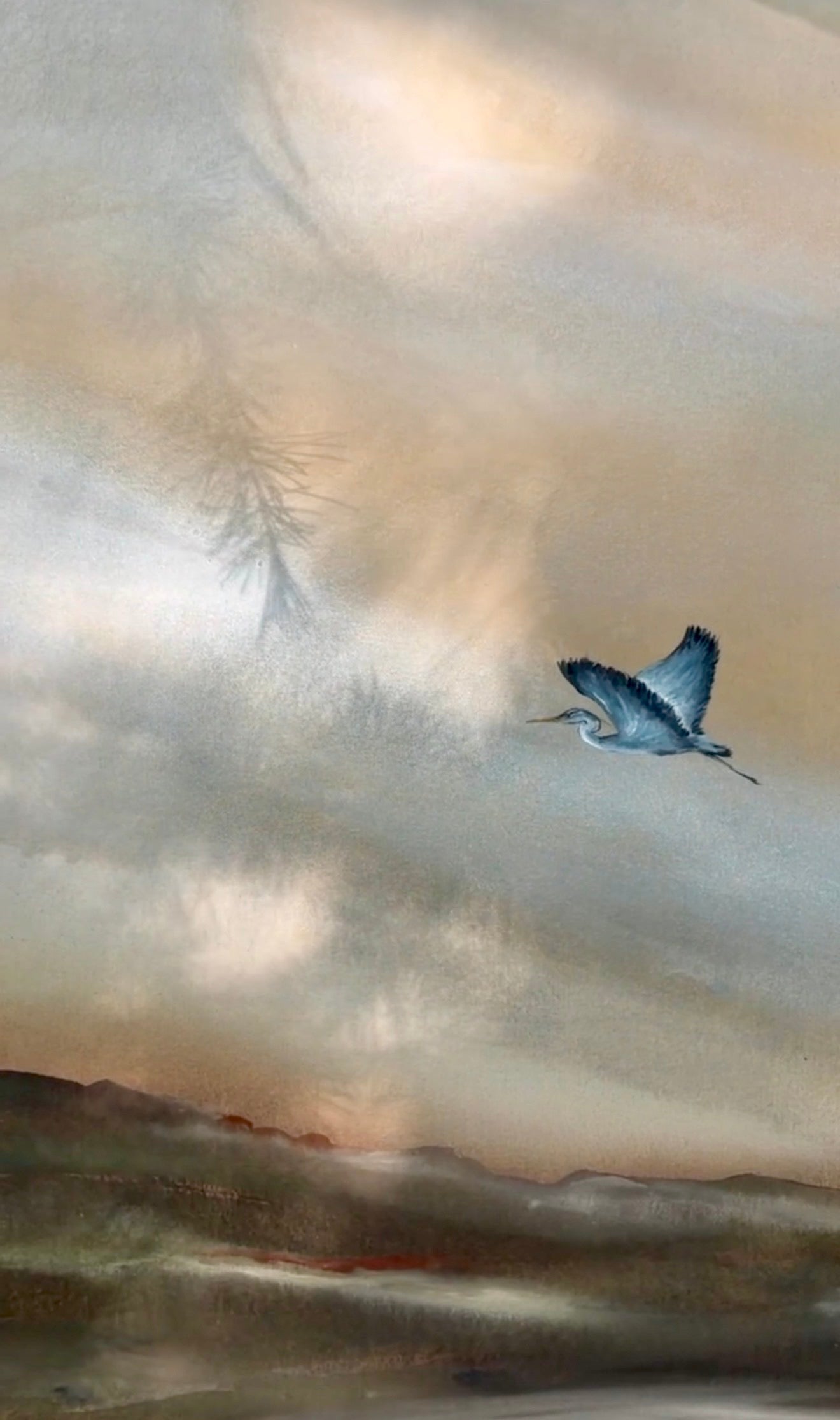 Somewhere Beneath The Clouds - Original Landscape Painting
