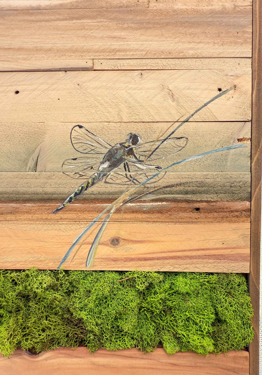 Wood Landscape "Dragonfly in the Quiet Marsh"