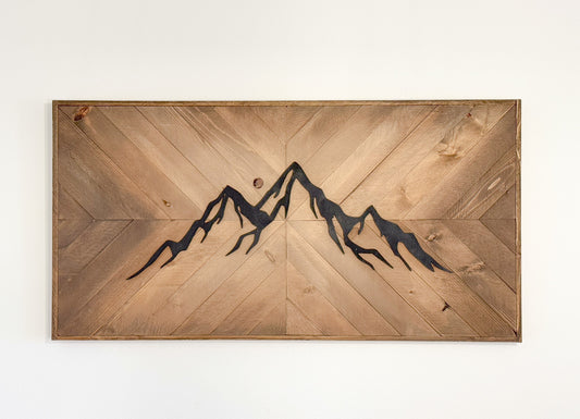 Wood Mosaic "Mountain Stillness"