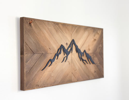 Wood Mosaic "Mountain Stillness"