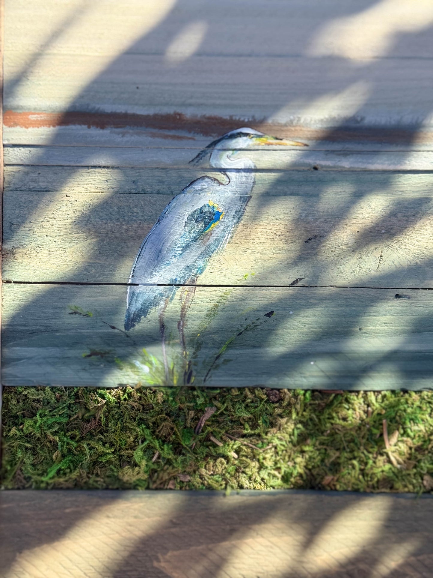 Wood Landscape "Great Blue Heron"