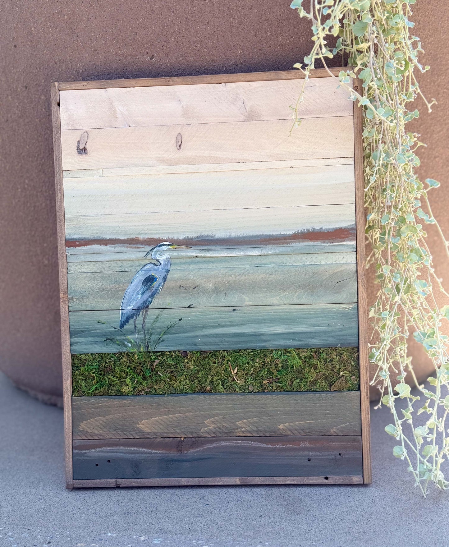 Wood Landscape "Great Blue Heron"