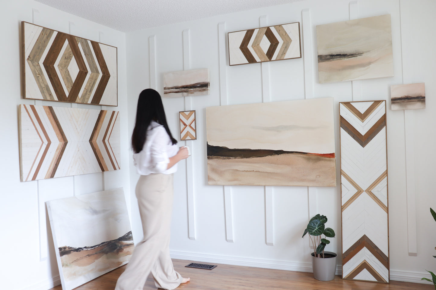 Wood Sculpture Wall Art "Symphony of Angles"