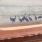 Wood Landscape "Cranes in the Still Hour"