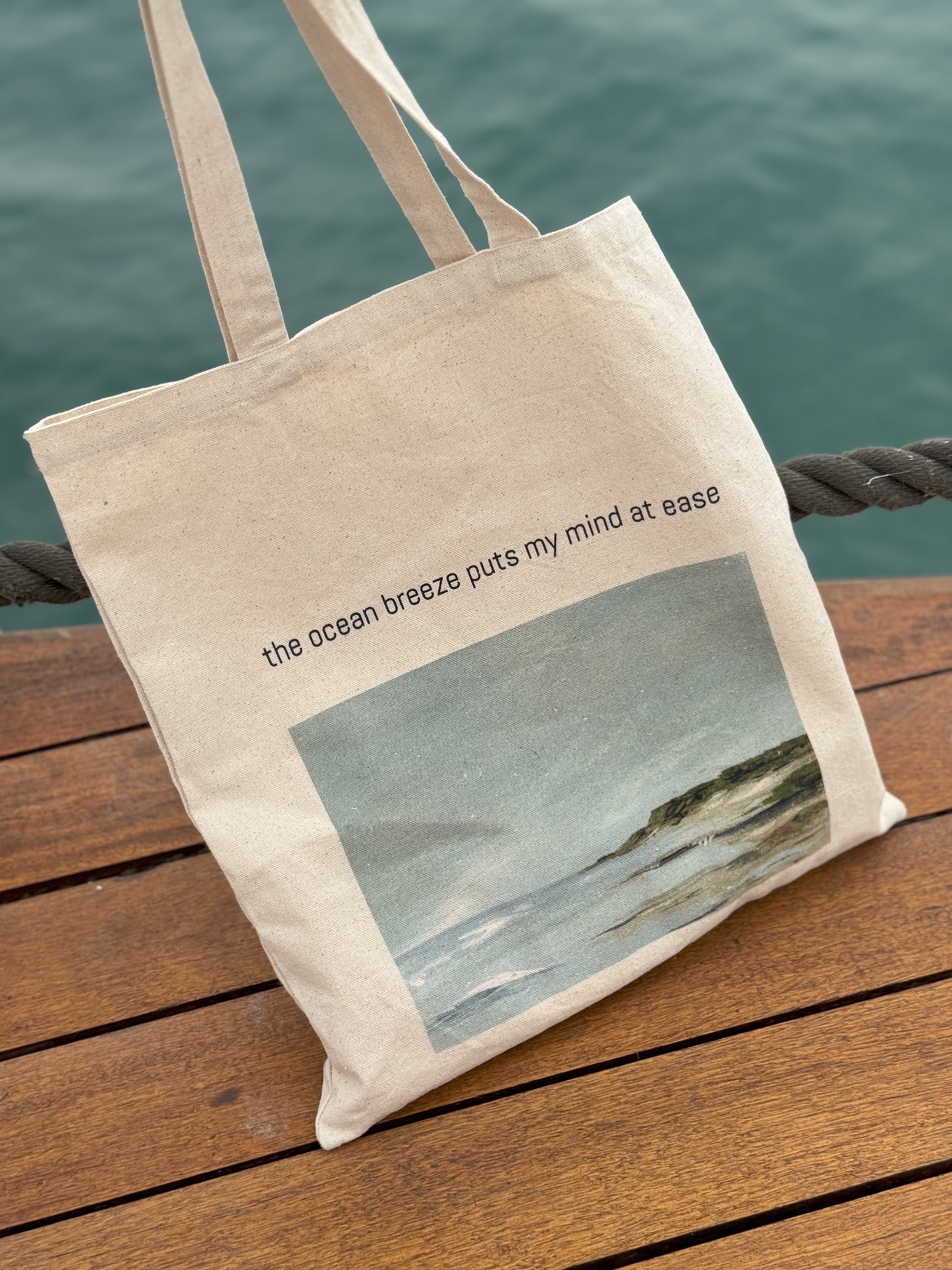 Ocean Breeze Cotton Canvas Tote Bag
