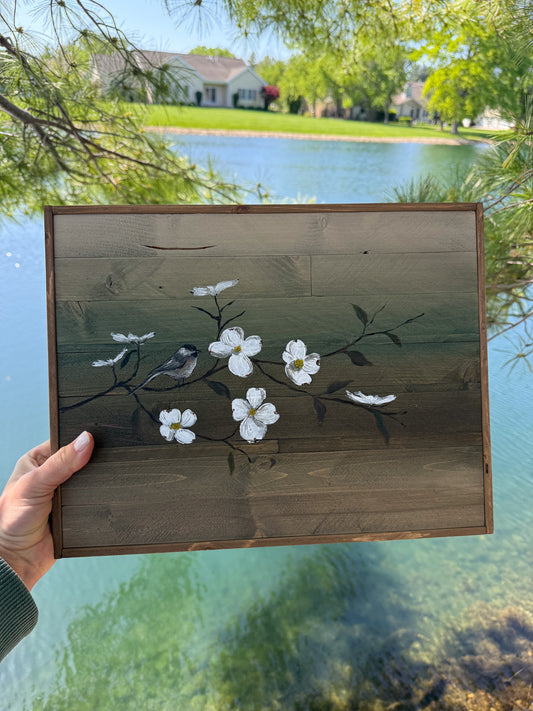 Wood Landscape "Among the Blossoms"