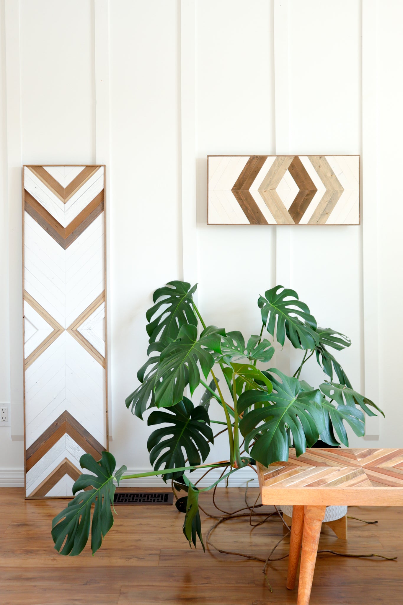 Wood Sculpture Wall Art "Geometric Whispers"