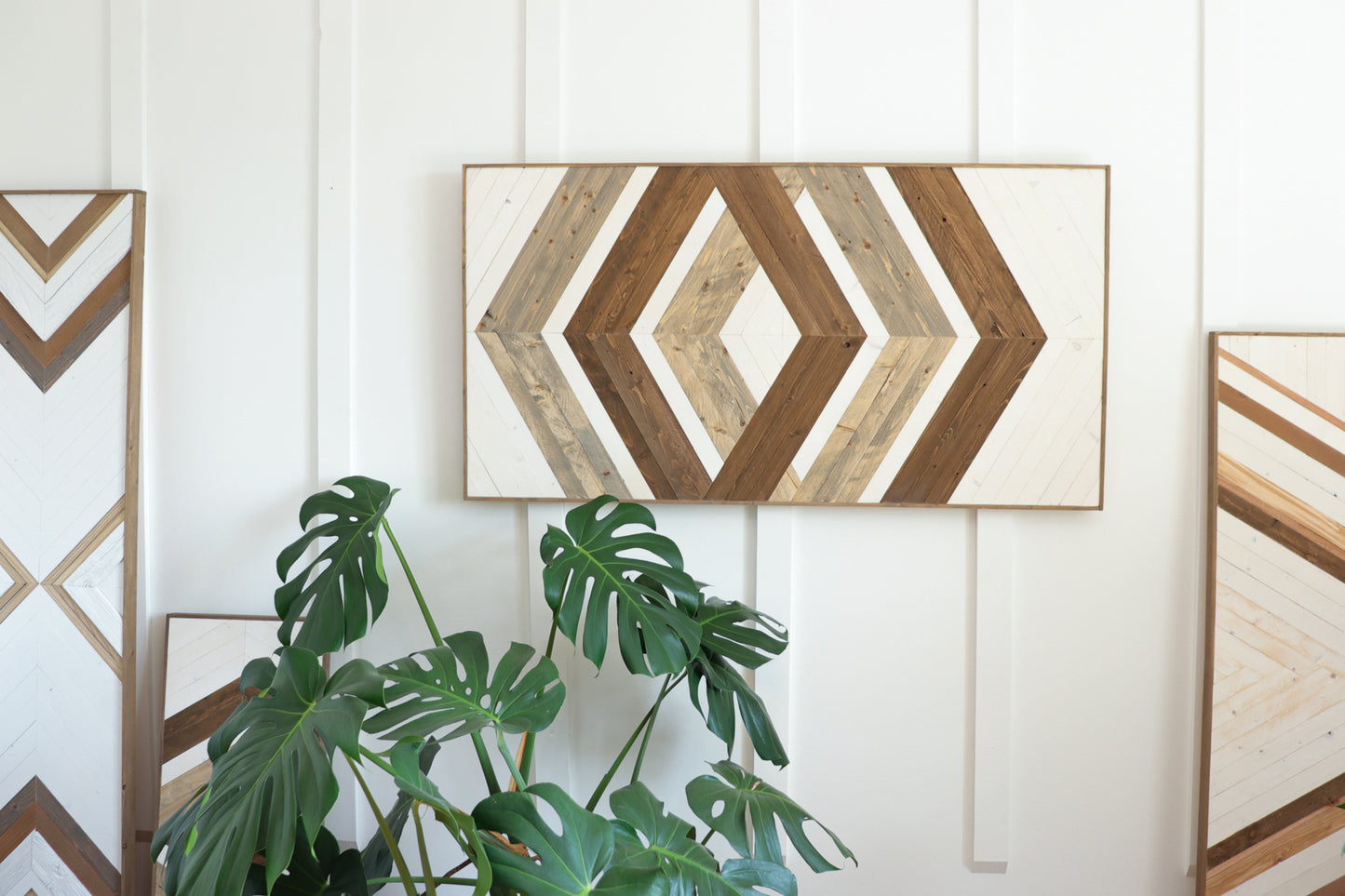 Wood Sculpture Wall Art "Geometric Elegance"