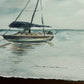 Sailboat resting on Lake Michigan