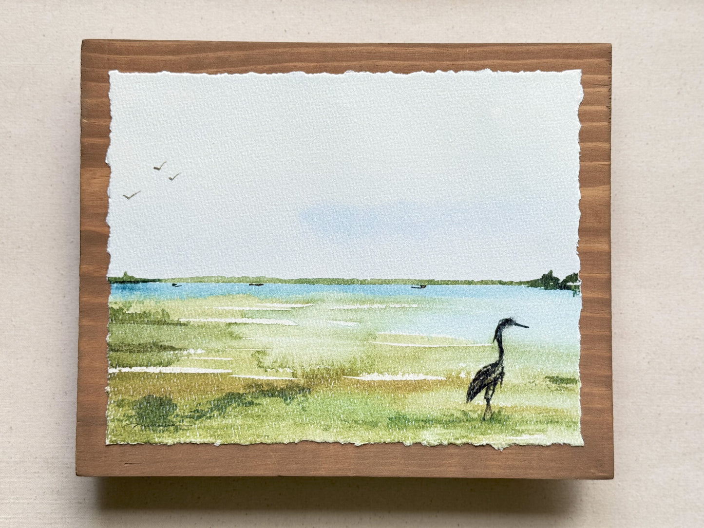 Heron's Silence. Watercolor print