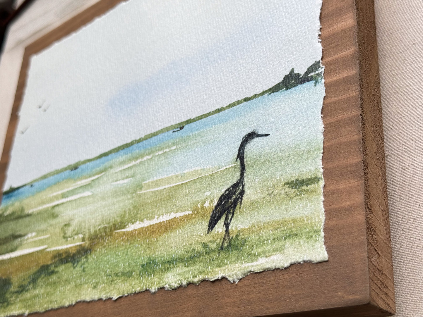 Heron's Silence. Watercolor print