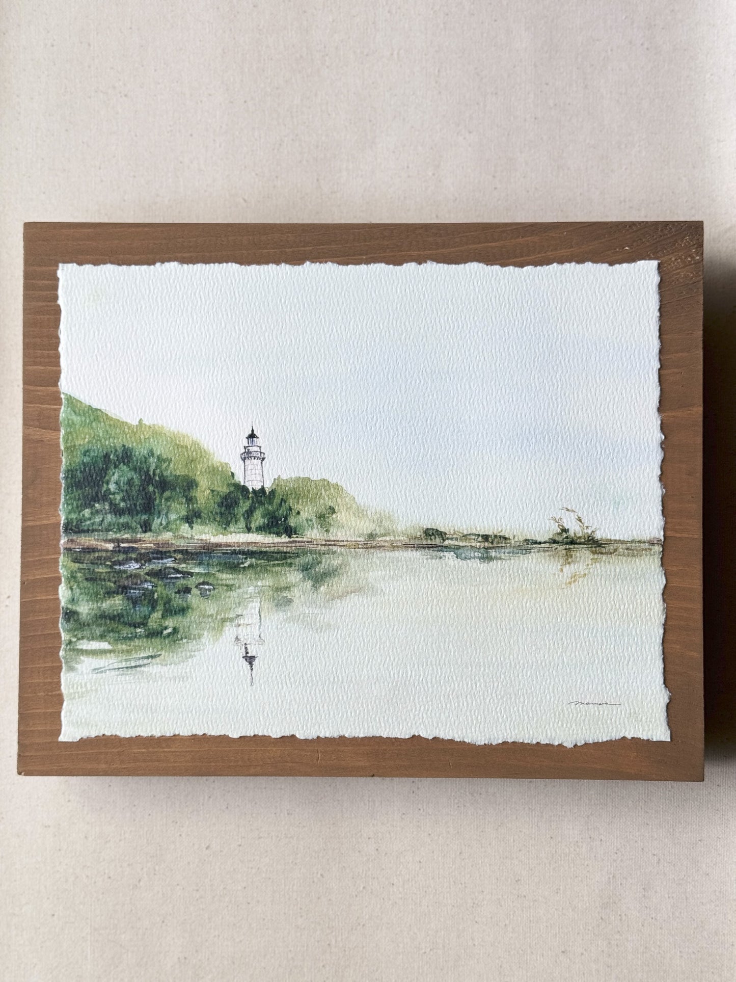 Lighthouse Reflection. Watercolor print