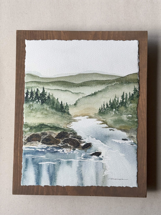 Serenity Along the River. Watercolor print