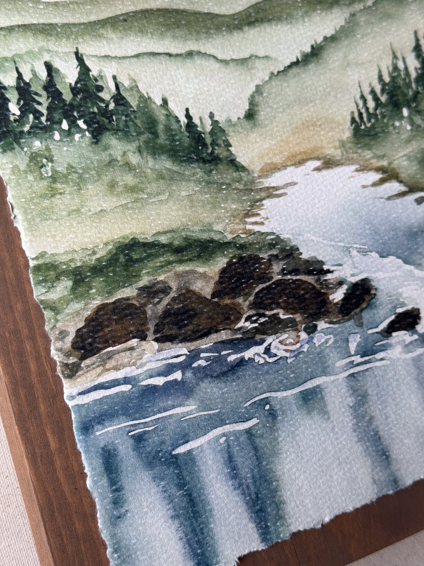 Serenity Along the River. Watercolor print