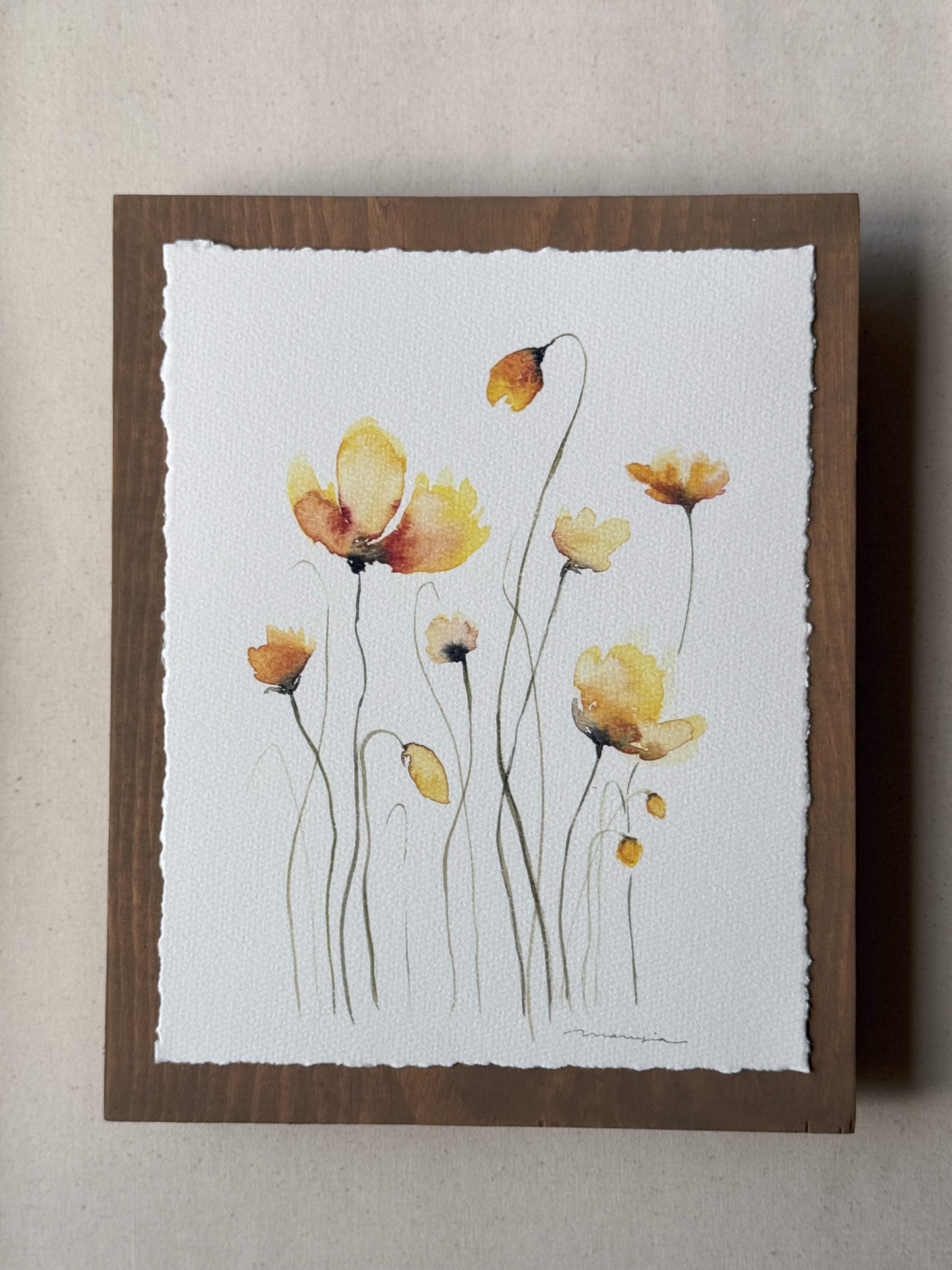 Golden Petals. Watercolor print