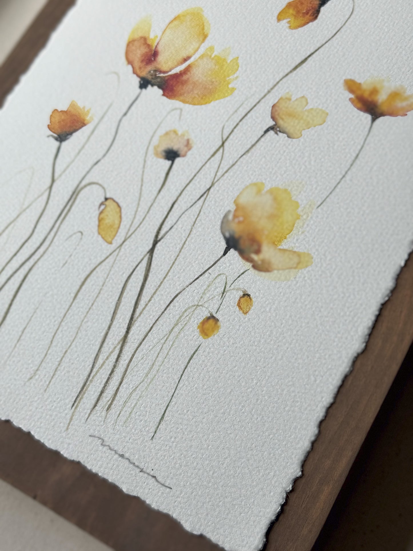 Golden Petals. Watercolor print