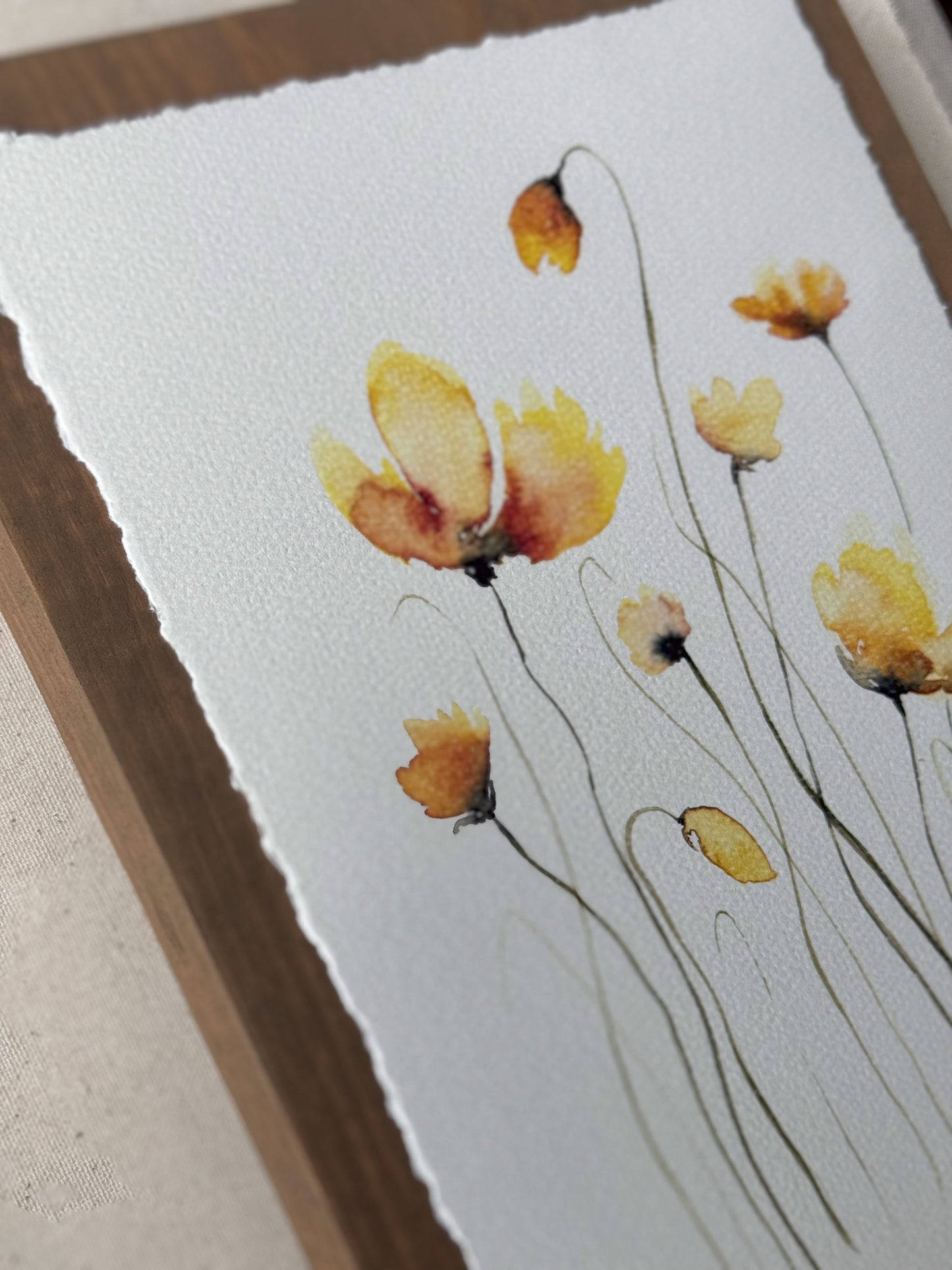 Golden Petals. Watercolor print