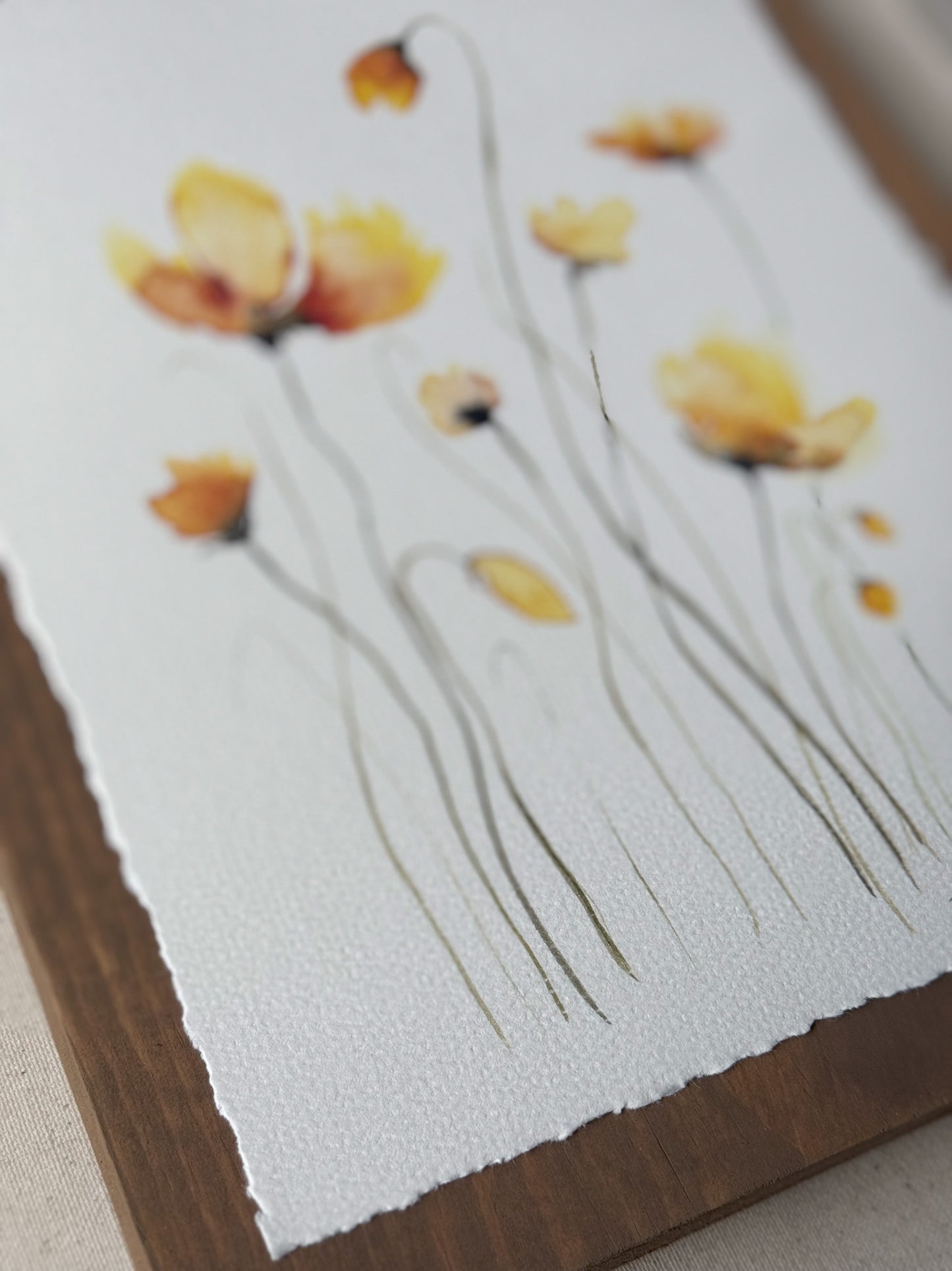 Golden Petals. Watercolor print