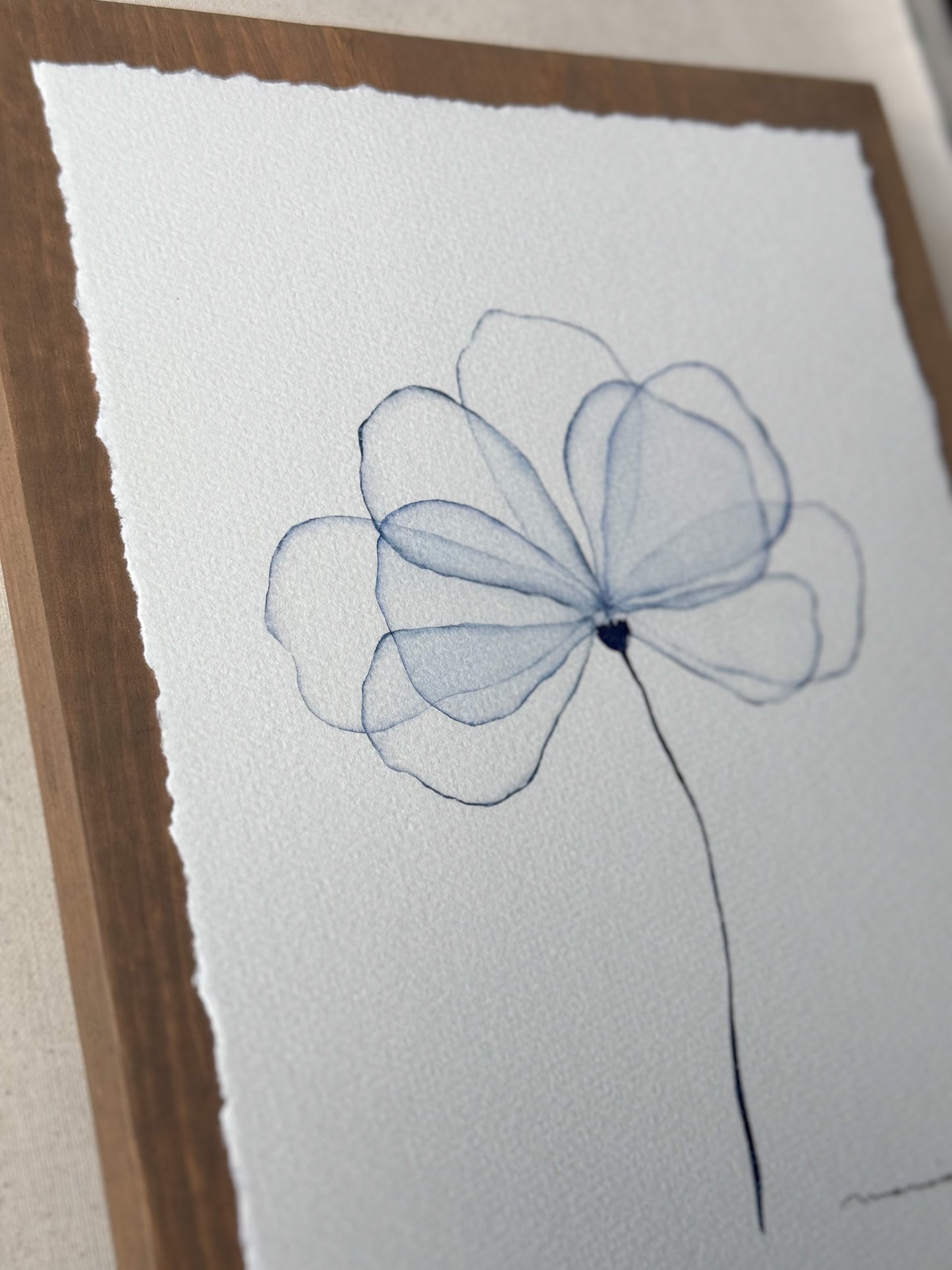 Delicate Blue Petals. Watercolor print