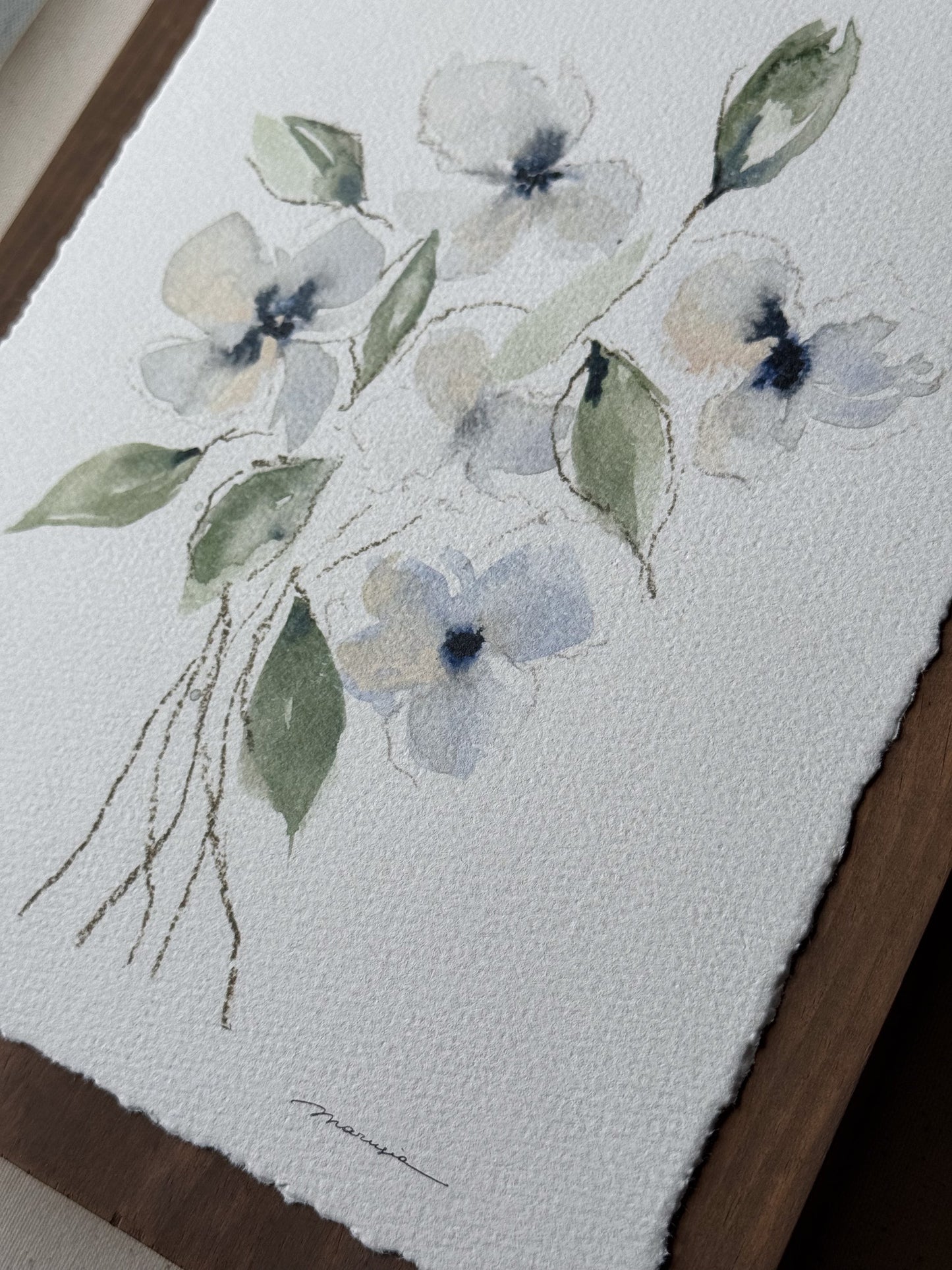 Dancing Flowers. Watercolor print