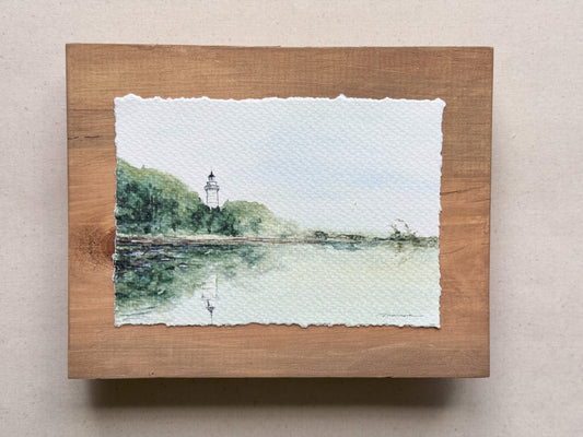 Lighthouse Reflection. Watercolor print