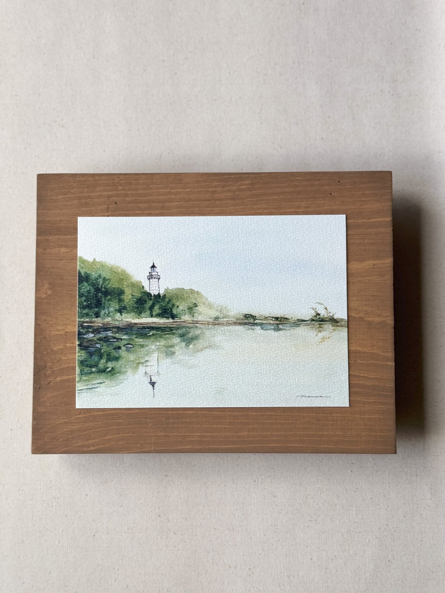 Lighthouse Reflection. Watercolor print